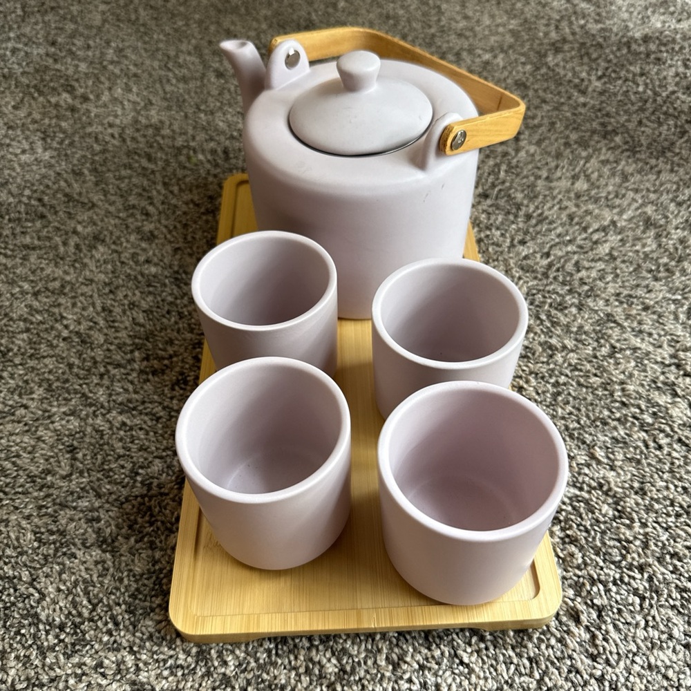 Tea Set with Tray-Lavender - Picture 4 of 9